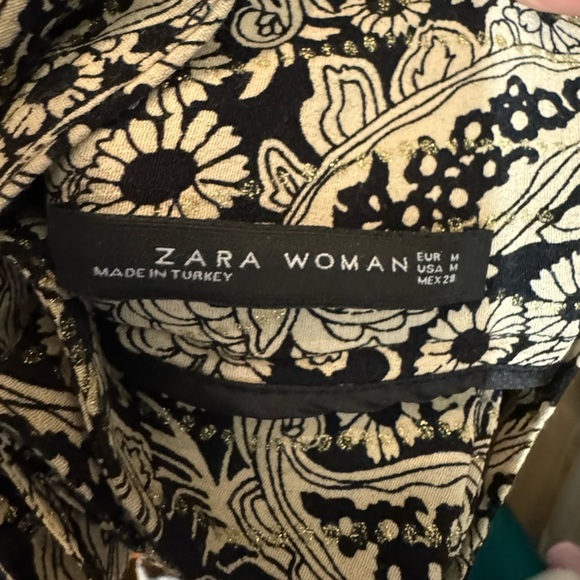 Zara Shimmery Paisley Print Shorts M & Puff Sleeve Top XS - Picture 16 of 17